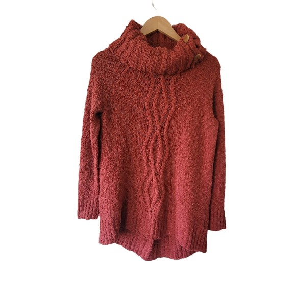 MOTH‎ Tunic Sweater  SMALL Anthropologie Cable Knit Orange - Picture 3 of 7